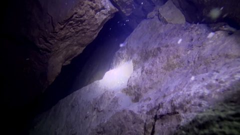 In russia, divers have discovered a cave at the bottom of a lake